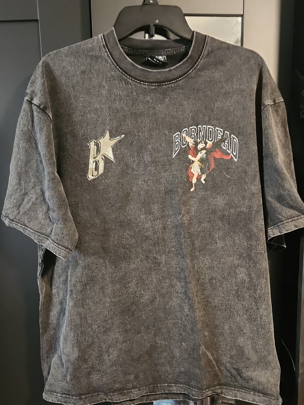 Born Dead Black Mineral-Wash Men's T-Shirt